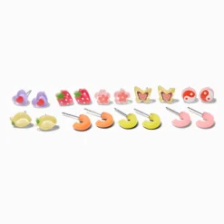 Boucles d'oreilles Yin Yang citron - Lot de 9