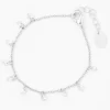 Bracelet à breloques confetti en zircon cubique couleur argentée