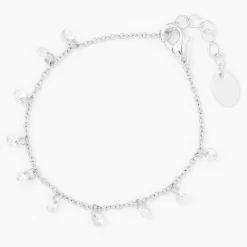 Bracelet à breloques confetti en zircon cubique couleur argentée