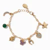 Bracelet à breloques porte-bonheur couleur dorée