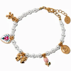 Bracelet breloque Uptown perle d'imitation couleur dorée