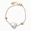 Bracelet de chaîne cœur perle d'imitation bombé