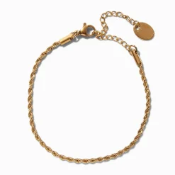 Bracelet de chaîne torsadée en acier inoxydable couleur dorée