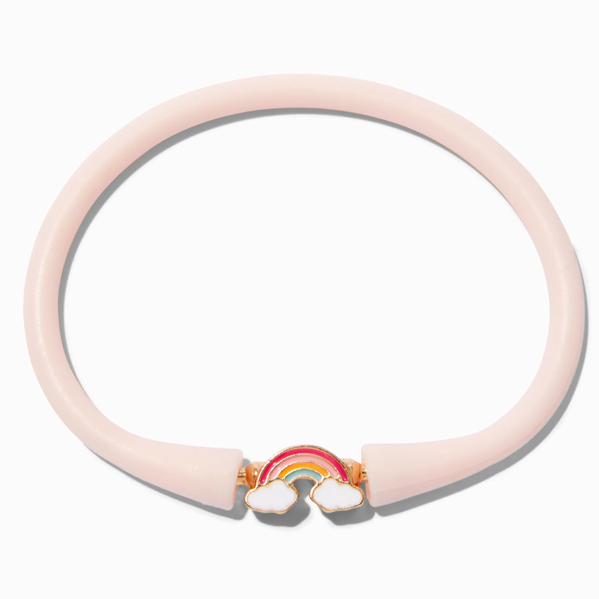 Bracelet en silicone arc-en-ciel rose pastel