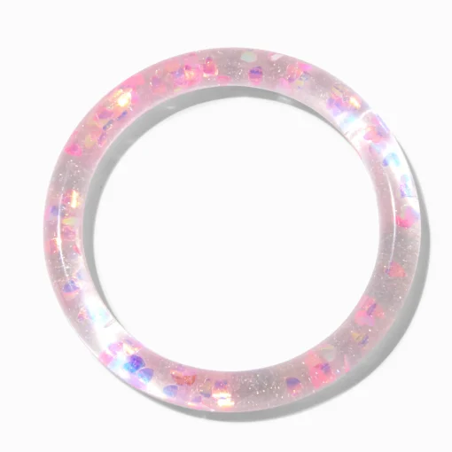 Bracelet fin bangle rempli d'eau rose Claire's Club