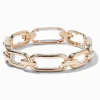 Bracelet élastique à maillons de chaîne rectangulaires couleur dorée