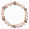 Bracelet élastique boule de feu couleur doré rose et perle d'imitation rose tendre
