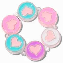 Bracelet élastique disque cœur Claire’s Club
