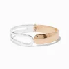 Bracelet manchette à charnière en métaux mixtes