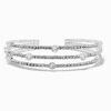 Bracelet manchette à triple rang avec strass