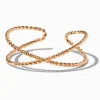 Bracelet manchette entrecroisé corde torsadée couleur dorée