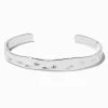 Bracelet manchette ondulé couleur argentée