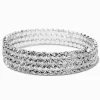 Bracelet torsadé strass en serti clos couleur argentée