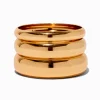 Bracelets bangle épais aux designs variés couleur dorée - Lot de 3
