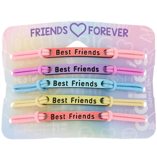 Bracelets d’amitié élastiques plaque pastel - Lot de 5