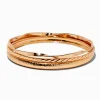 Bracelets fins bangle texturés aux designs variés couleur dorée - Lot de 3