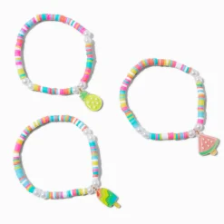 Bracelets élastiques à breloques glace à l'eau tons clairs Claire's Club - Lot de 4