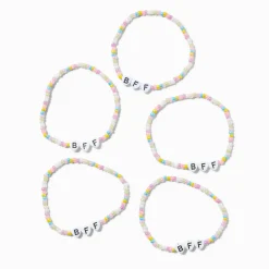Bracelets élastiques à microbilles « BFF » best friends - Lot de 5