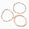 Bracelets élastiques perlés rose tendre - Lot de 3