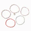 Bracelets élastiques perlés avec perles d'imitation - Lot de 5