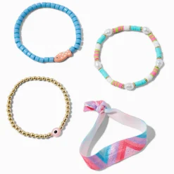 Bracelets élastiques poisson perlés - Lot de 4