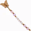 Breloque autocollante nœud lilas et papillon couleur dorée