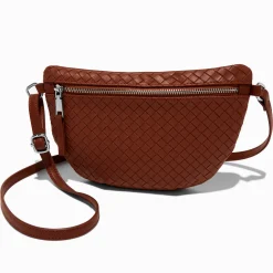 Brown Woven Belt Bag