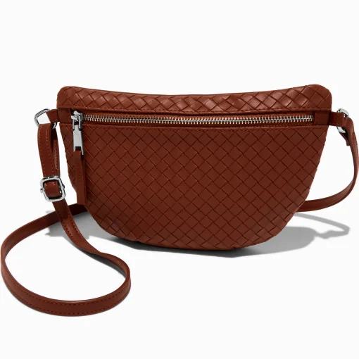 Brown Woven Belt Bag