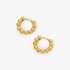 C LUXE by Claire's 18kt Gold Plated 10mm Bubble Ball Hoop Earrings