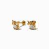 C LUXE by Claire's Silver-tone Titanium Cubic Zirconia Unicorn Flat Back Stud Earrings