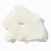 Chouchou à breloque cœur en organza blanc