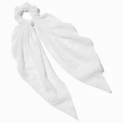 Chouchou foulard œillet blanc