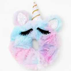 Chouchou licorne avec dégradé en fausse fourrure de taille moyenne