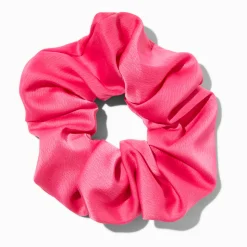 Chouchou satiné rose vif