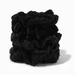 Chouchous noirs textures mixtes - Lot de 5