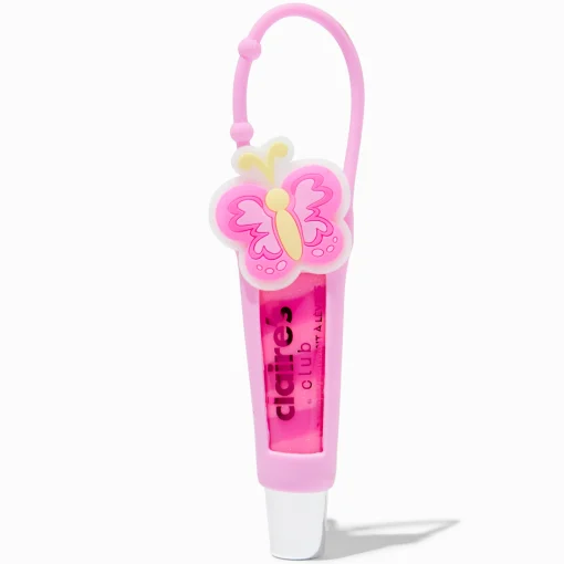 Claire's Club Pink Butterfly Lip Gloss Tube