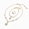 Claire's Club Special Occasion Rose Gold-tone Iridescent AB Flower Jewelry Set - 3 Pack