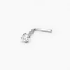 Clou de nez en zircon cubique basique en acier inoxydable couleur argentée 0,8 mm