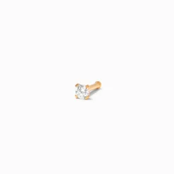 Clou de nez en zircon cubique 0,8 mm couleur dorée