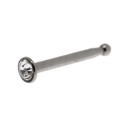 Clou de nez 0,8 mm avec strass en acier inoxydable couleur argentée