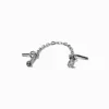 Clou de nez 0,8 mm double chaîne en acier inoxydable couleur argentée