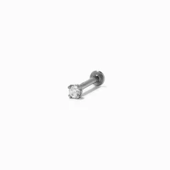 Clou de nez 0,8 mm en zircon cubique d'imitation en acier inoxydable couleur argentée
