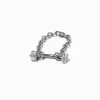 Clou de nez pour piercing septum 1,2 mm chaîne de strass en acier inoxydable couleur argentée