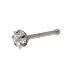 Clou de piercing de nez étoile 20 g couleur titanée et couleur argentée