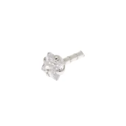 Clou d'oreille arrière plat pour piercing tragus strass 1,2 mm couleur argentée