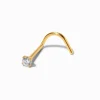 Clou pour piercing de nez 0,8 mm strass en zircon cubique d'imitation couleur titanée et couleur dorée