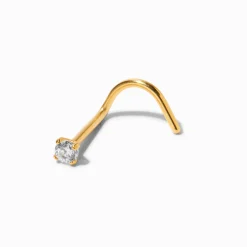 Clou pour piercing de nez 0,8 mm strass en zircon cubique d'imitation couleur titanée et couleur dorée