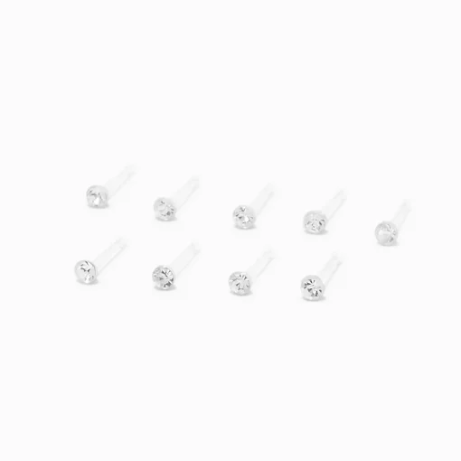 Clous de nez avec strass 0,8 mm BioFlex® - Lot de 9