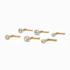Clous de nez 1,0 mm à tailles progressives en titane couleur dorée - Lot de 6