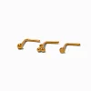 Clous de nez variés 0,8 mm en titane couleur dorée - Lot de 3